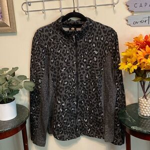 Jones New York Sport Zip Up Leopard Print Jacket Sz XL. Great Condition.